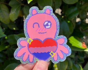 Bisexual Love Sparkly Sticker