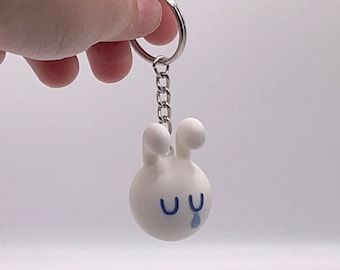 Sad Bun Rubber Keychain