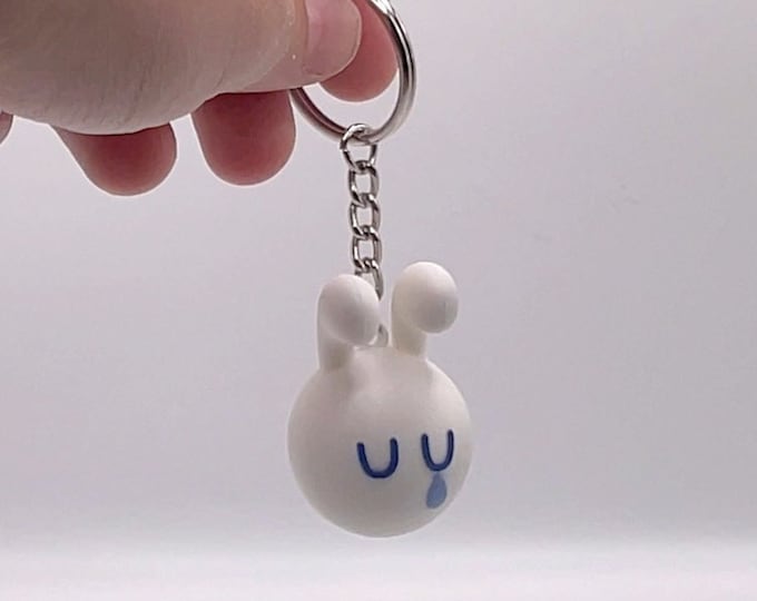 Sad Bun Rubber Keychain