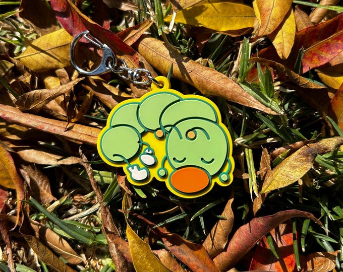 Cilantro the Worm Rubber Keychain