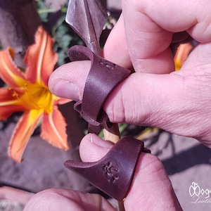 Pair of Leather Archery Thumb Rings: Traditional Eastern Style