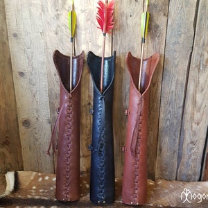 Traditional ARCHERY Side Quiver / Leather ARROW QUIVER &quot;Avarian&quot;