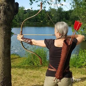 Leather Back Arrow Quiver: Medieval Orc Fantasy, Antique Mahogany