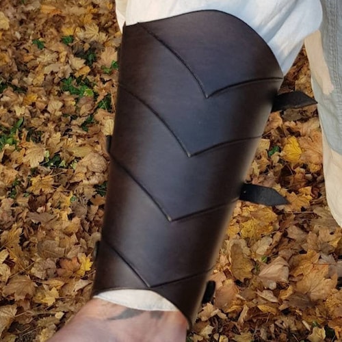 Hand Carved Leather Archery Bracer Armguard Skyrim Design Etsy