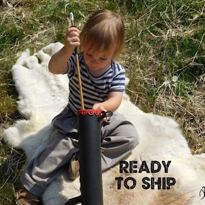 LEATHER Archery QUIVER for KIDS - Back/Side