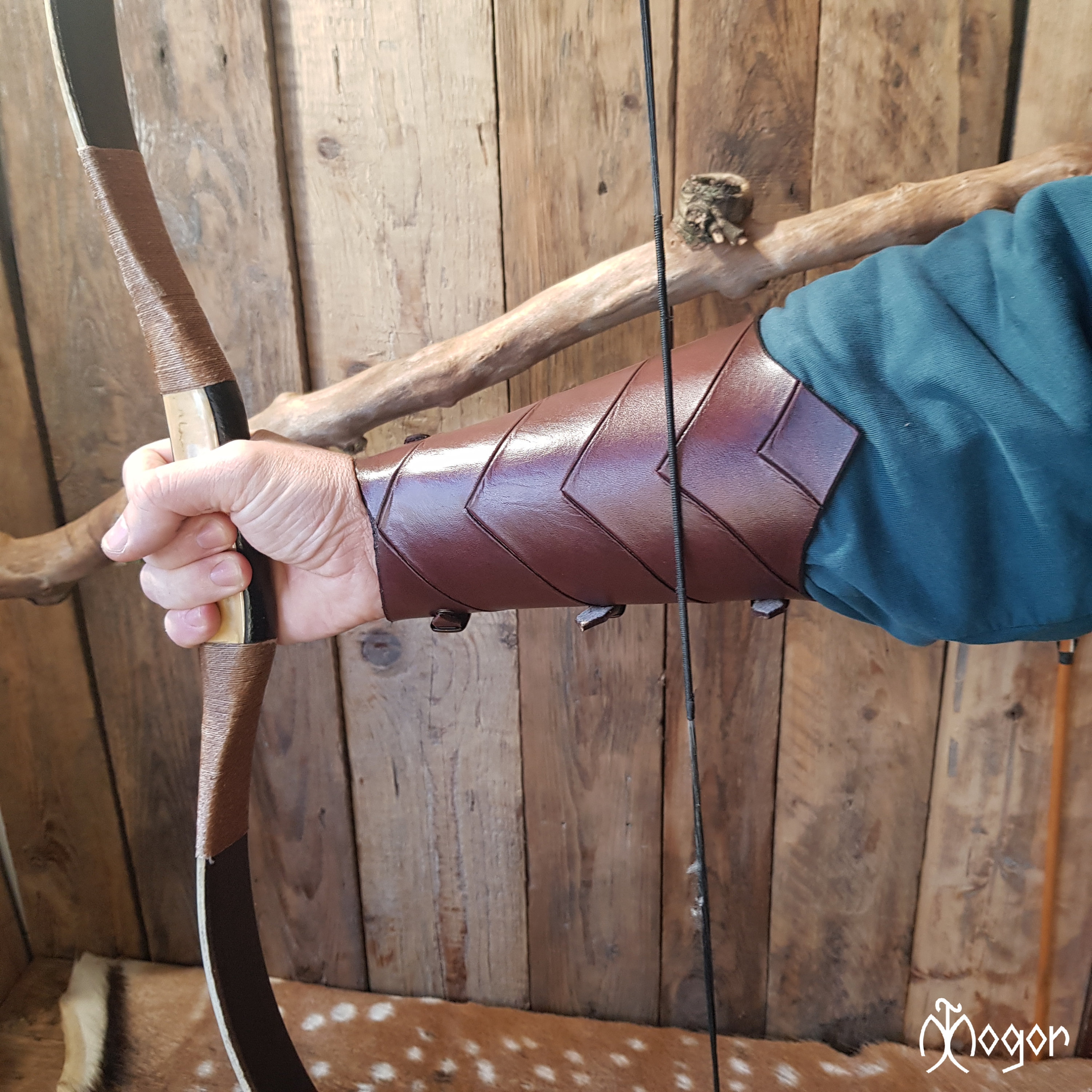 Custom hand made leather bracer, traditional, archery bracer Medieval