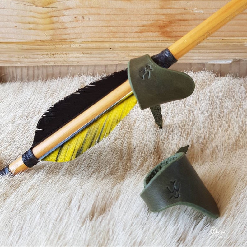 ARCHERY THUMB RING Leather green for Eastern Etsy