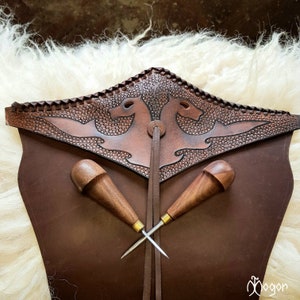 Leather Side ARROW QUIVER / Traditional ARCHERY Quiver &quot;Brown-Antique Brown Tatar-Horse&quot;