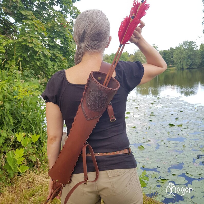 ARCHERY Leather BACK / Side Arrow QUIVER medieval Multi Etsy