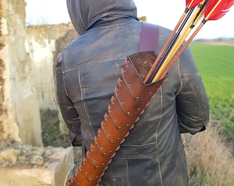 ARCHERY - Leder Pfeil KÖCHER / Köcher für Pfeile &quot;Medieval Ork Fantasy&quot;