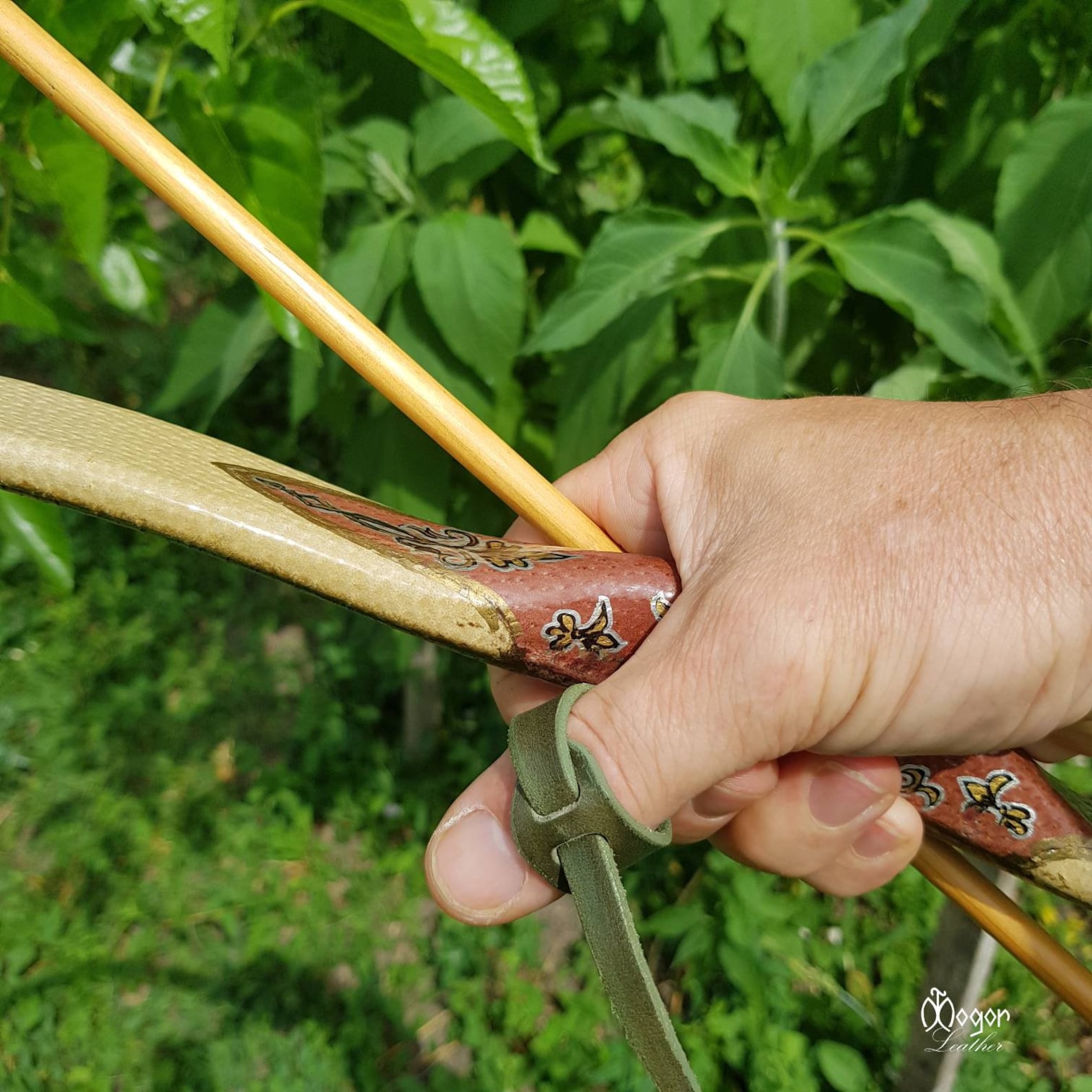 ARCHERY THUMB RING Leather green for Eastern Etsy