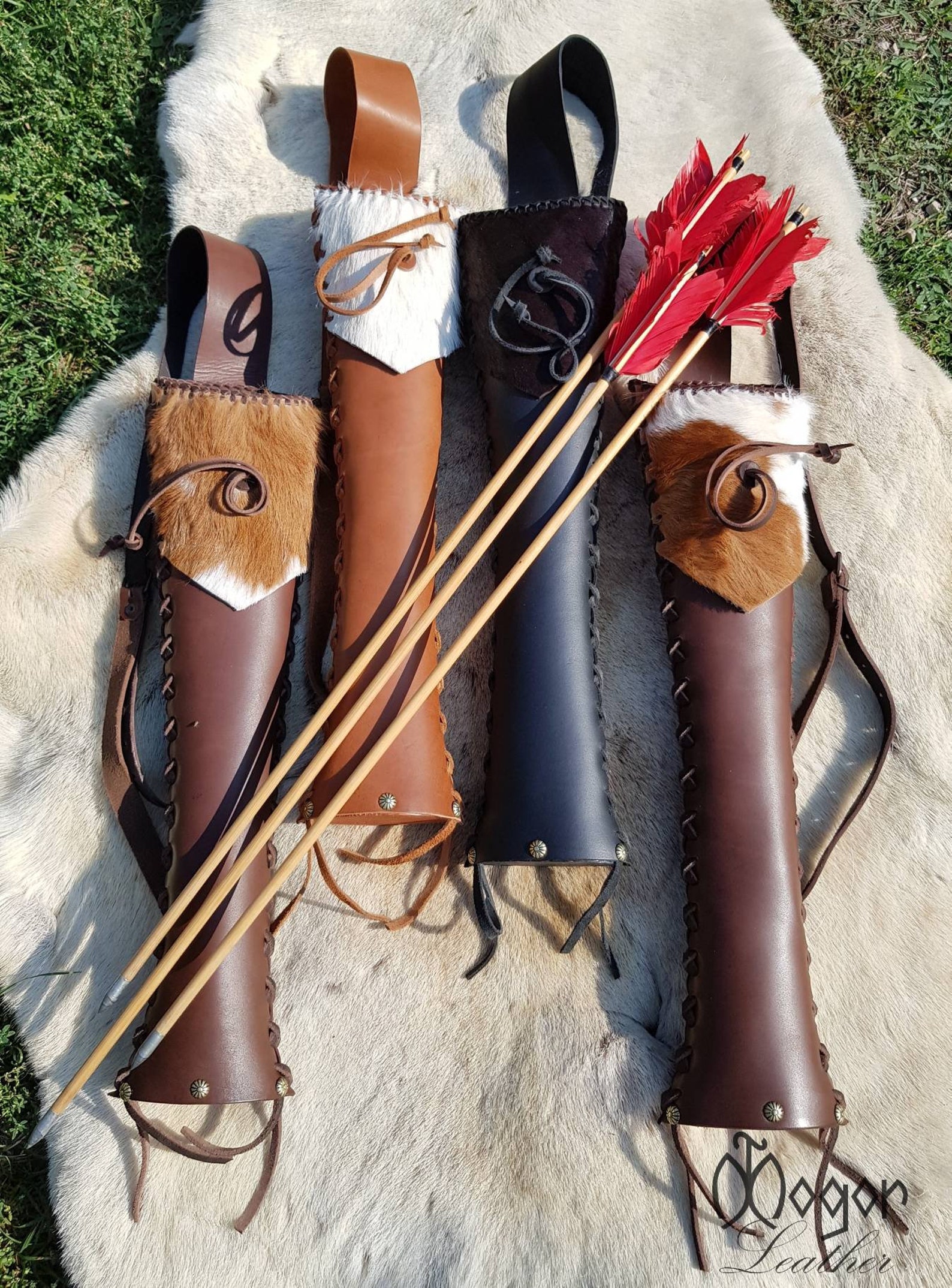 ARCHERY Leather BACK Arrow QUIVER / Quiver for Arrows Etsy