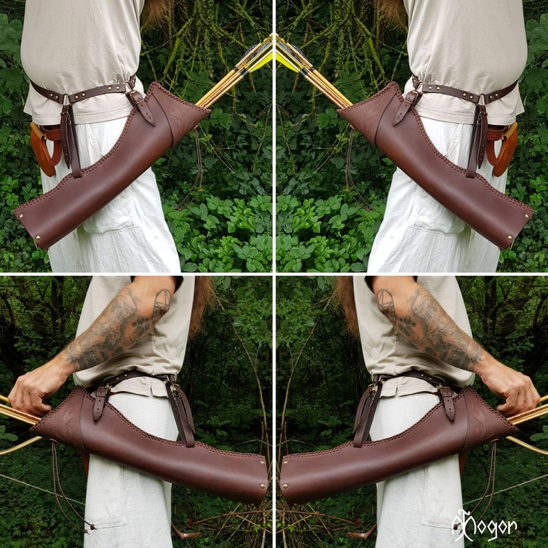Traditional ARCHERY Side Quiver / Leather Hip ARROW QUIVER Etsy