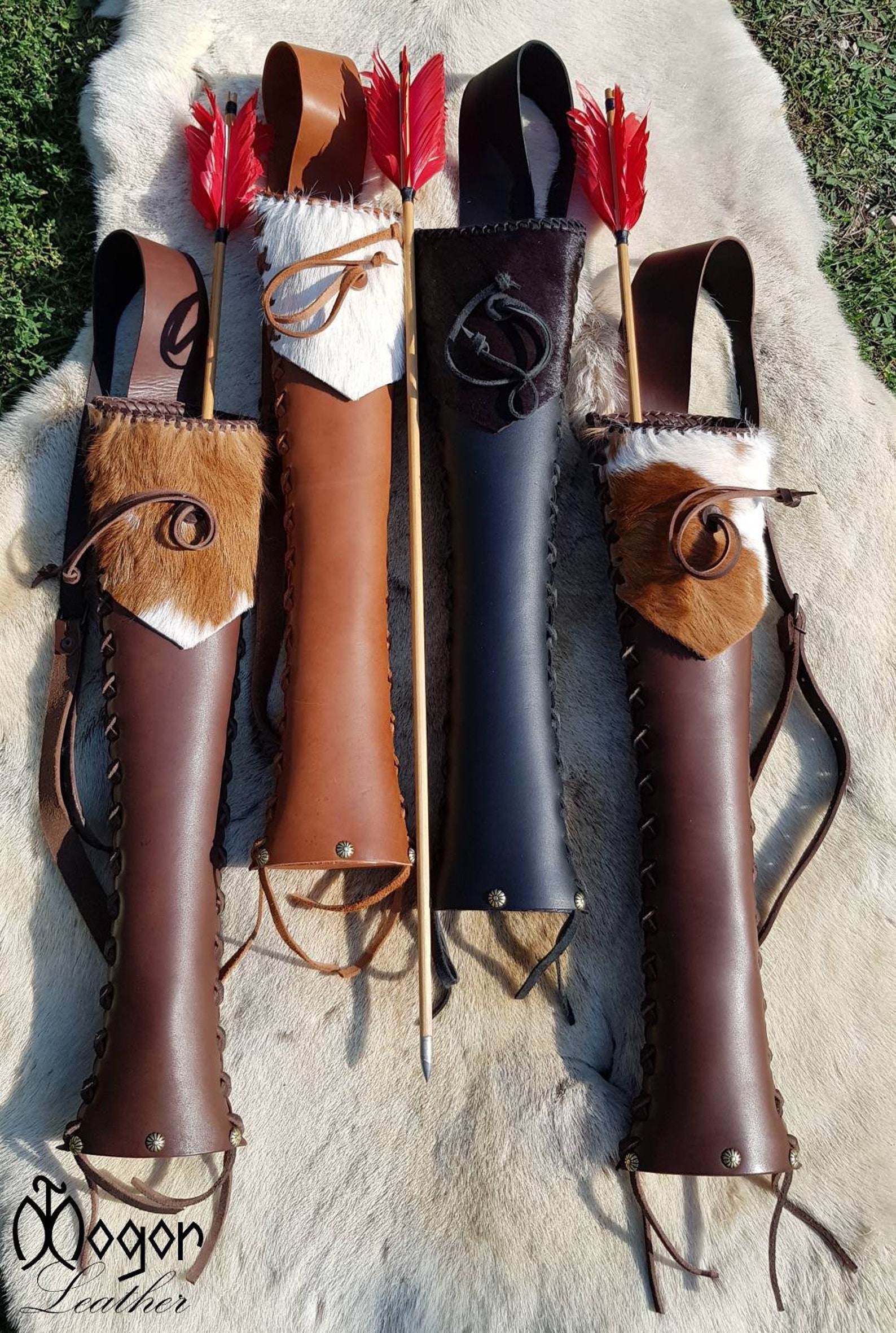 ARCHERY Leather BACK Arrow QUIVER / Quiver for Arrows Etsy