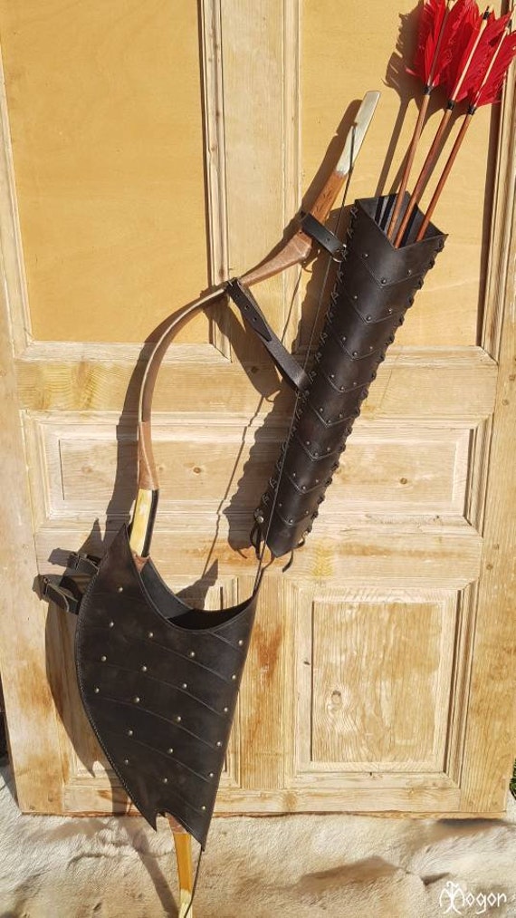 Huntingdoor Carquois Traditionnel en Cuir de Vache pour Flèches avec
