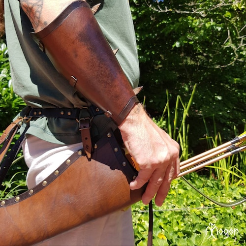 Archery Arm Guard Medieval Leather Bracer Black or Brown /F/ Etsy