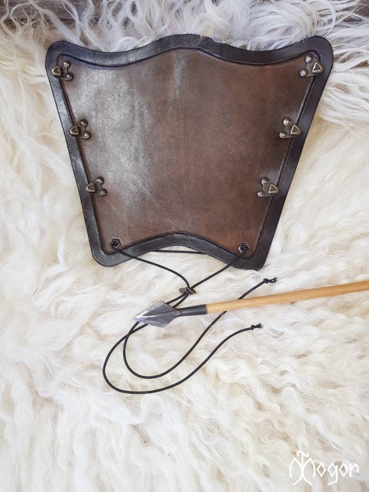 Parabraccio In Pelle Morbida Per Tiro Con L'Arco – AG-215, 14x7 Cm, Marrone, Destro/Sinistro