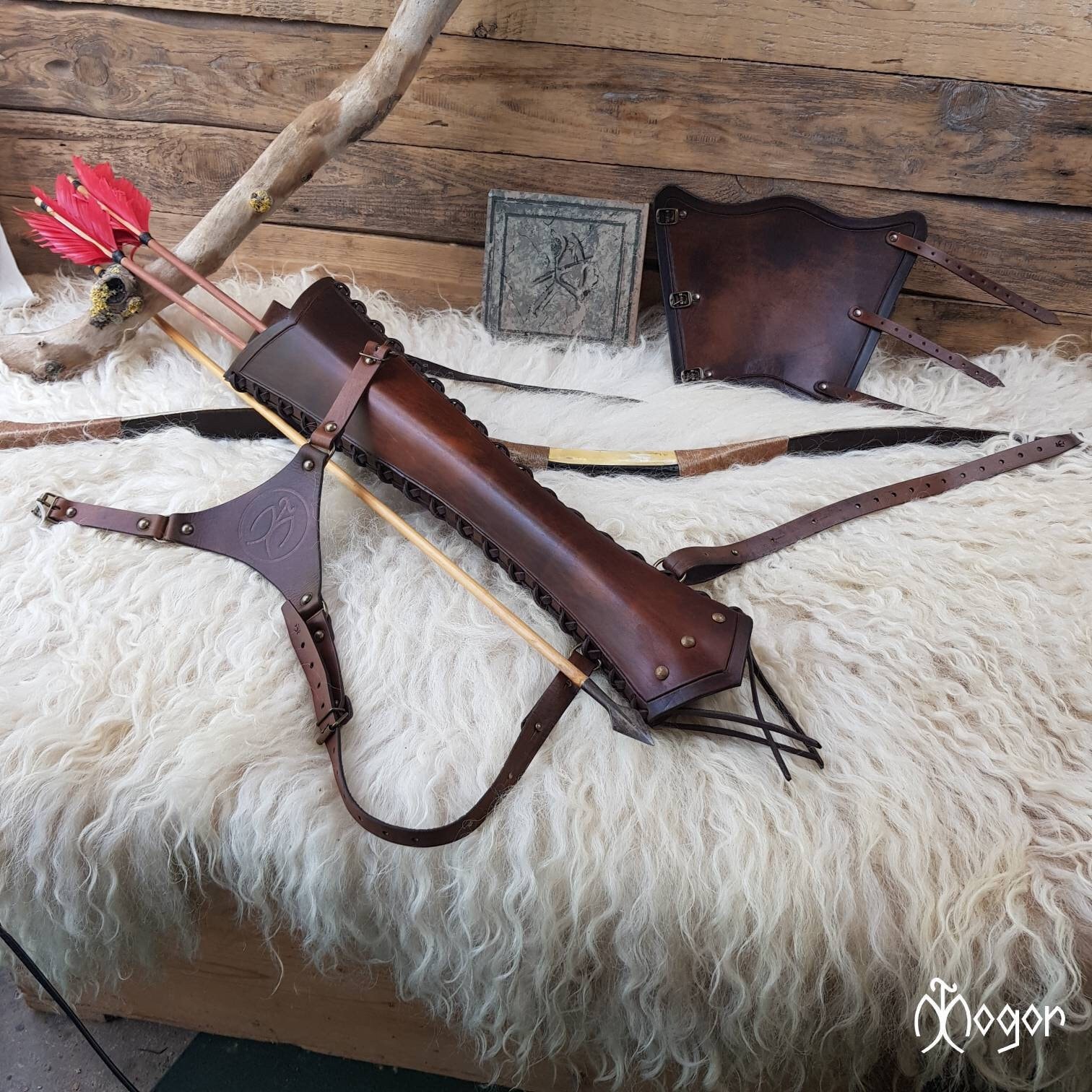 Faretra per cintura in ecopelle medievale per cosplay di caccia con l