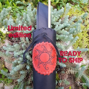 Archery Kid&#39;s LEATHER ARROW QUIVER / Back Quiver &quot; Celtic Sun kid&quot;