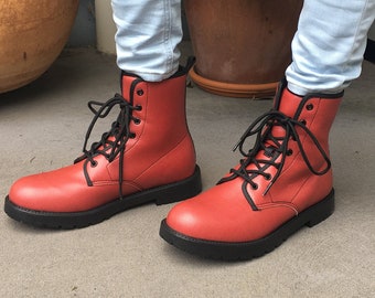 red military boots