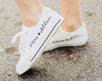 Personalized bridal sneakers, wedding sneakers, shoes for bride