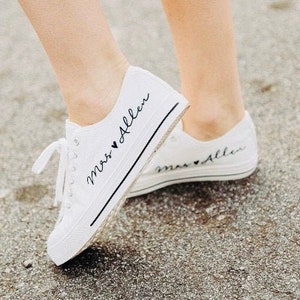Personalized bridal sneakers, wedding sneakers, shoes for bride image 1