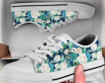 White tennis shoes with flowers Outlet