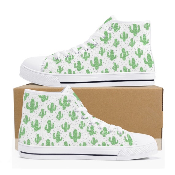 Cactus High Top Sneakers Cactus Shoes Cactus Sneakers Etsy New Zealand