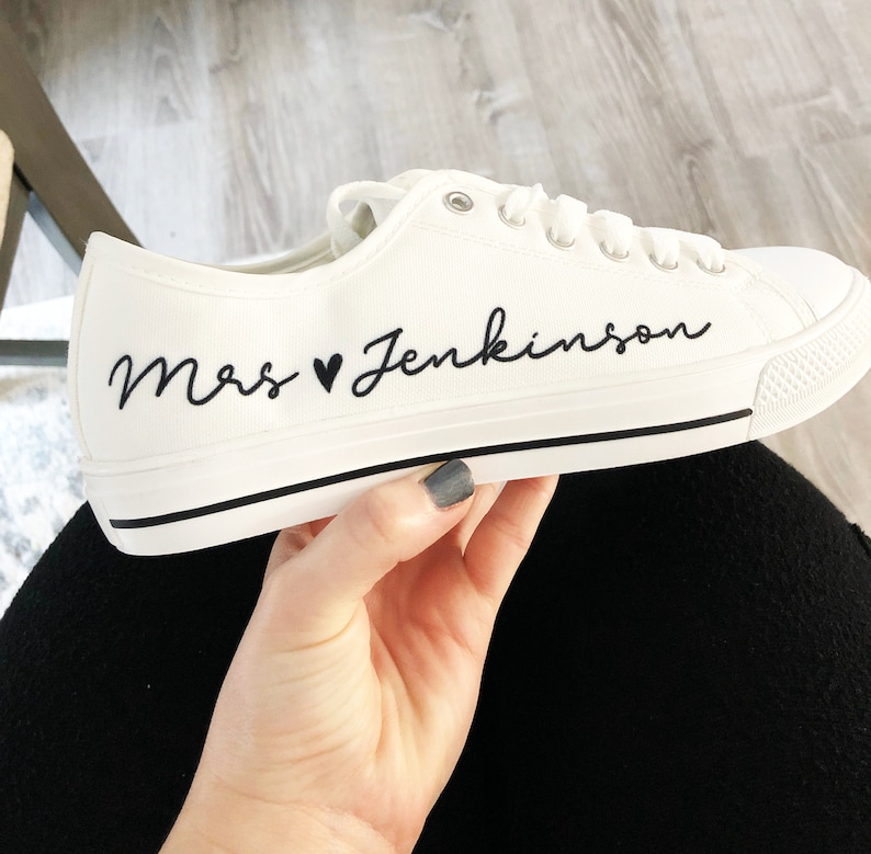 Personalized bridal sneakers, wedding sneakers, shoes for bride image 8