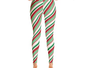 Candy cane striped christmas Leggings 