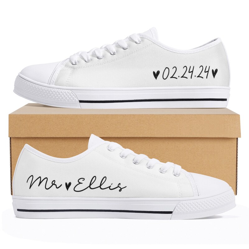 Wedding Print Pattern Sneaker Shoes For Men Women