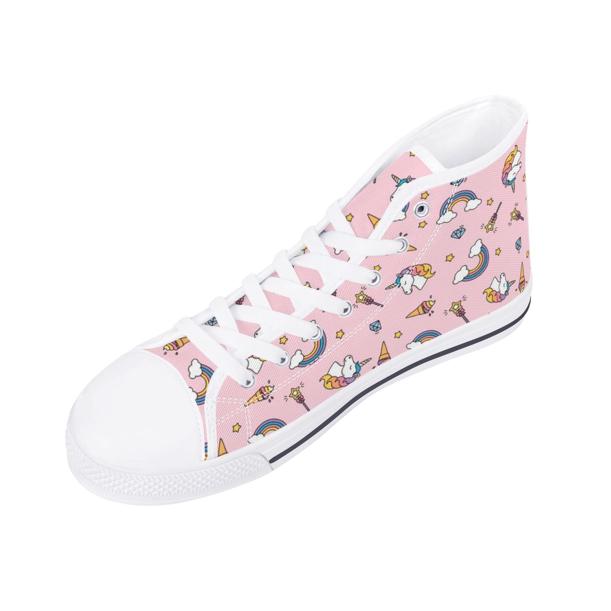 Squatting Unicorn High Top Sneakers (Men's)