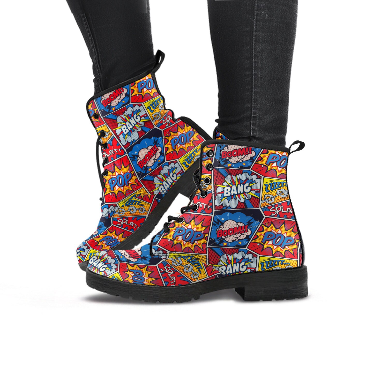 Comic Book Lace up Boots | Etsy