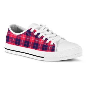 red buffalo plaid tennis shoes