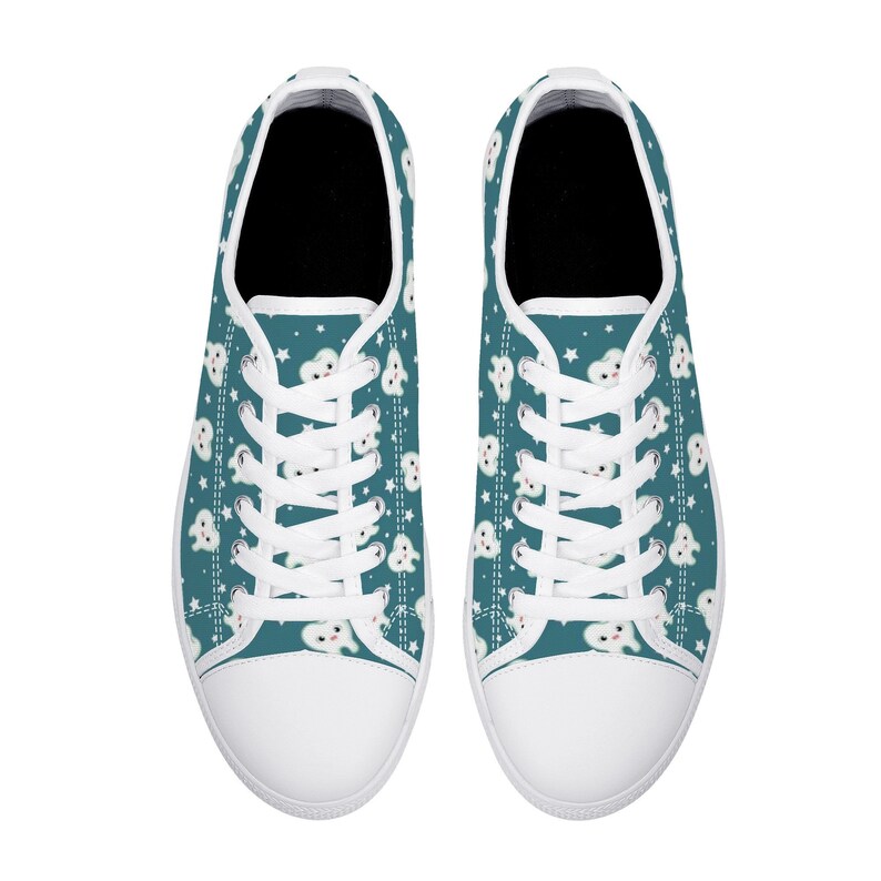 Dental Hygienist Sneakers Dentist Shoes With Teeth Print Etsy