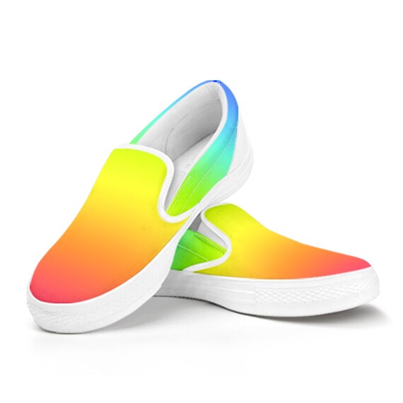 rainbow slip ons