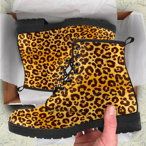 Blue Cheetah Leopard Pattern Print Men Women Leather Boots