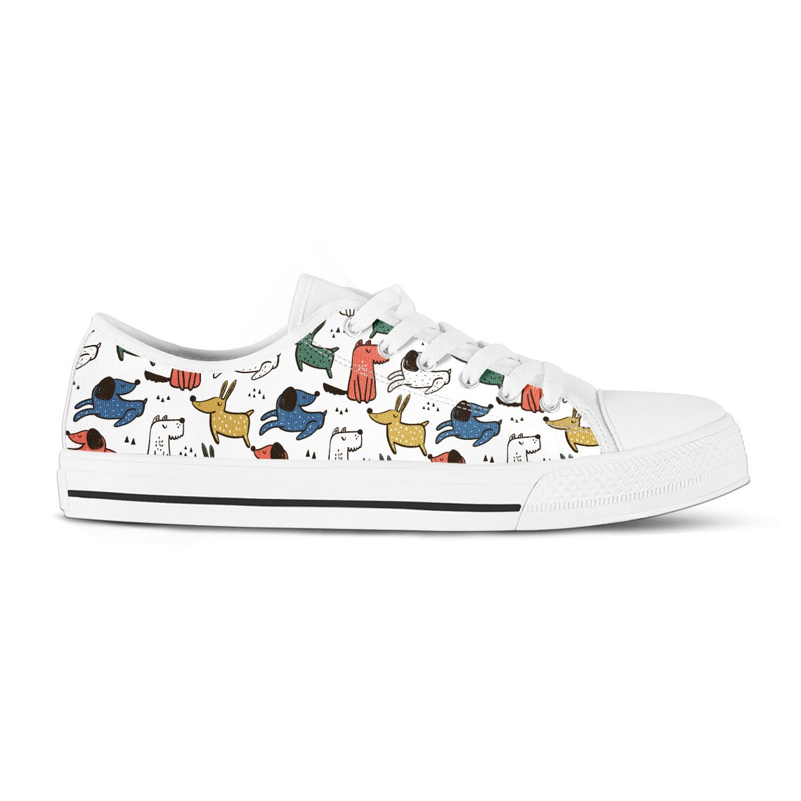 sneakers with dog prints