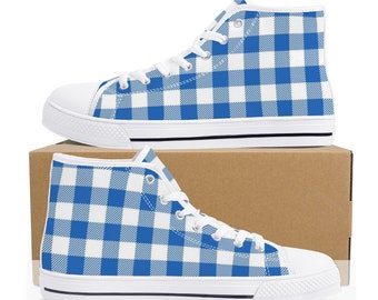 Gingham sneakers, check shoes, plaid shoes