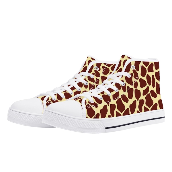 Giraffe animal print high top sneakers