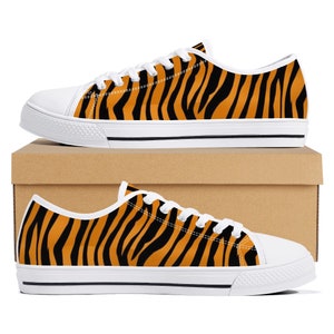Tiger Stripes Sneakers, Animal Print Shoes - Etsy