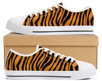 Tiger stripes sneakers, animal print shoes