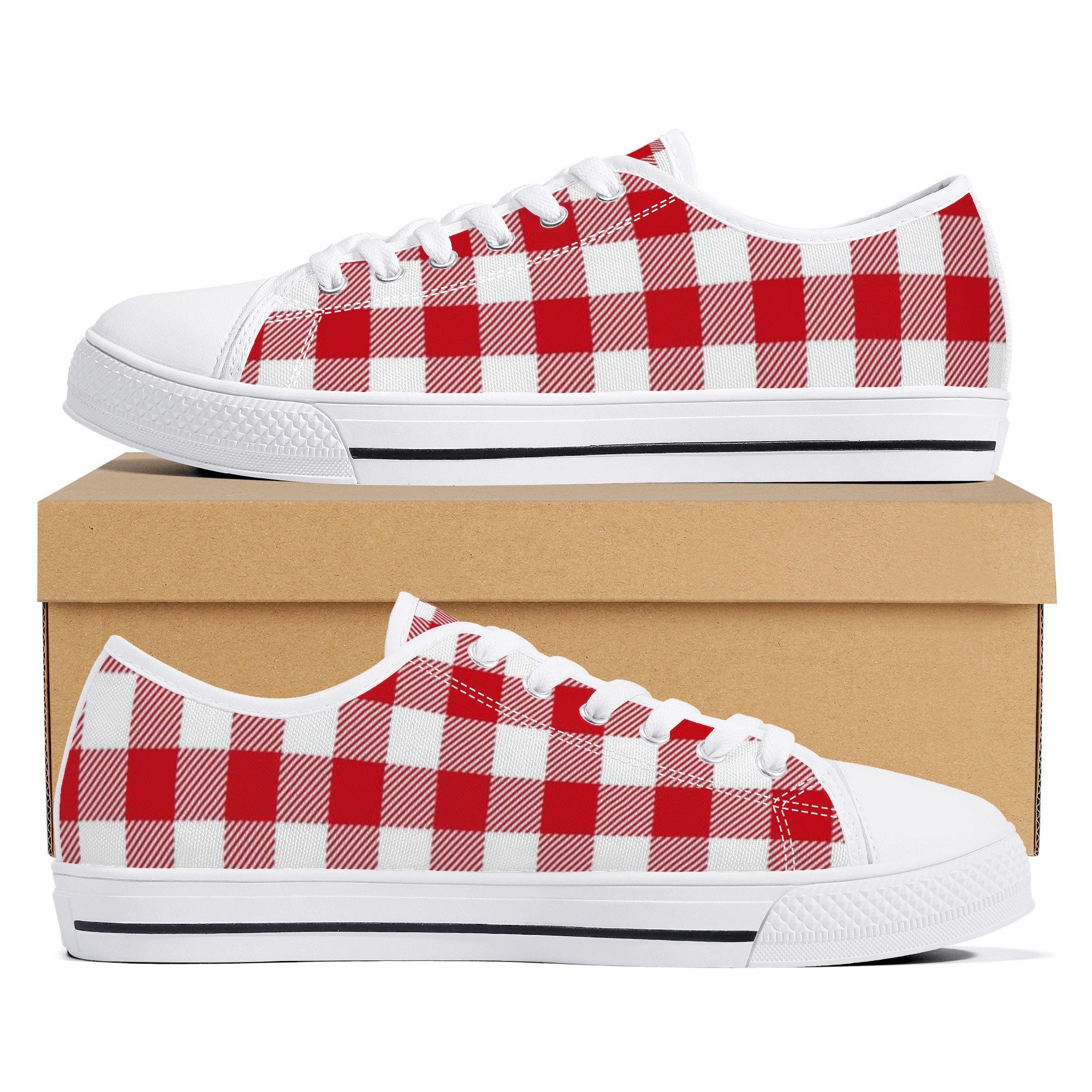 Gingham Shoes Checked Tennis Shoes Gingham Sneakers Etsy