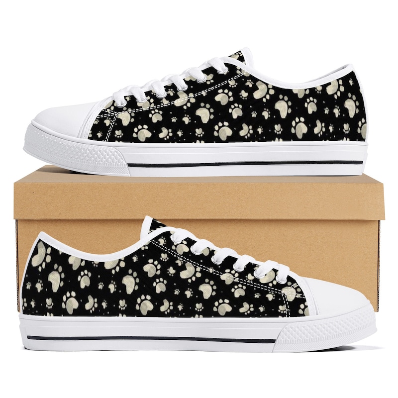 Basset Hound Dog Pattern Print Black Sneaker Shoes For Men Women