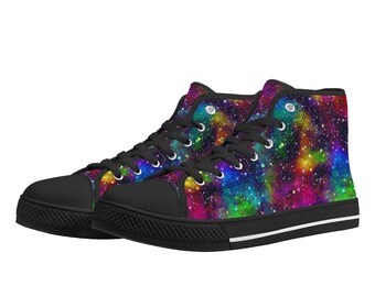 Galaxy Hi Top Sneakers, Outer Space Shoes