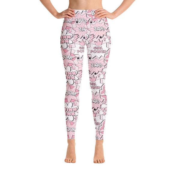 Comic Leggings Pink Yoga Leggings 