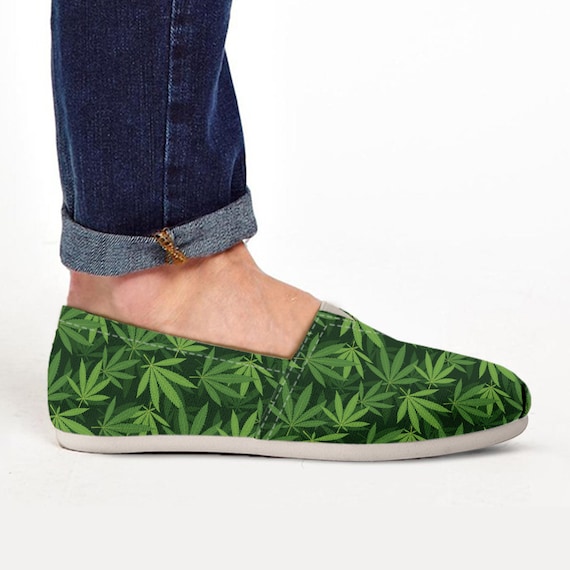 Womens Shoes Slipons Canvas Shoes Casual Sneakers Marijuana Weed Leaf Plimsoll Cool