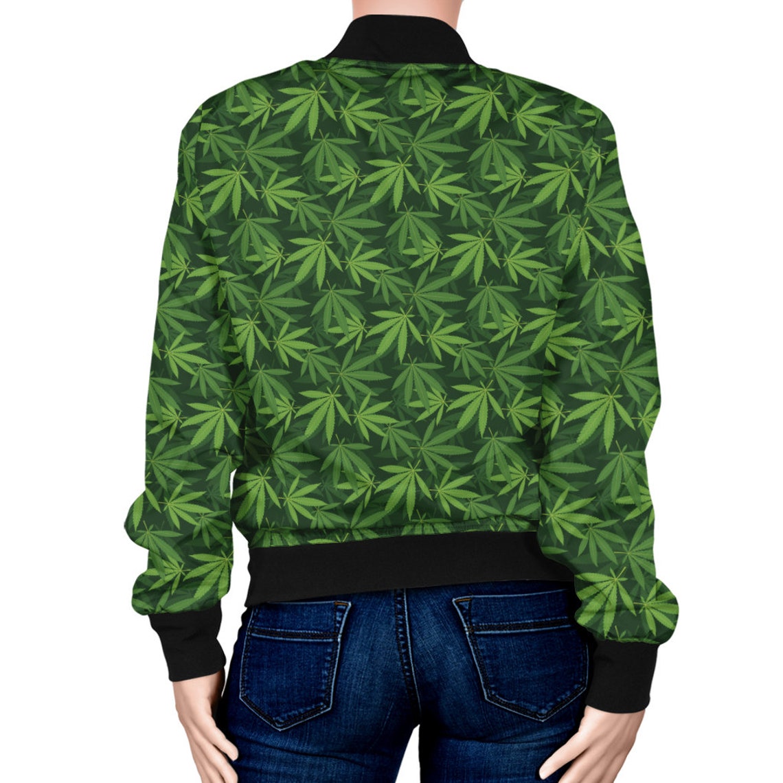 Weed Bomber Jacket Marijuana Clothing Cannabis Leaf Jacket Etsy