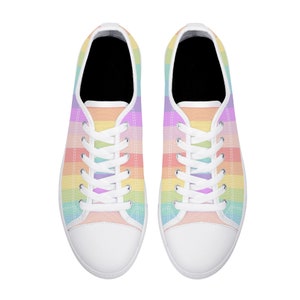 Pastel Rainbow Striped Sneakers - Etsy