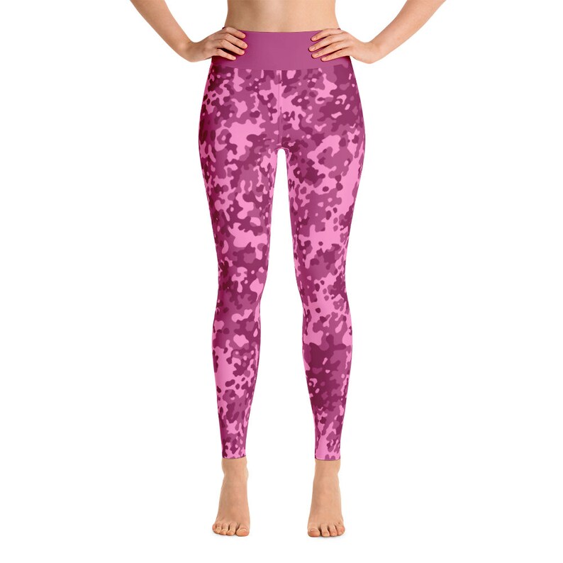 Pink Camo Yoga Leggings Camouflage Yoga Pants High Waisted Etsy